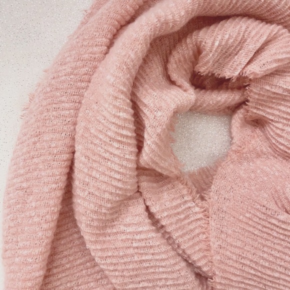 LC LAUREN CONRAD Scarf Fringe Wrap Shawl Blanket Winter Rose Pink One Size - Picture 2 of 9